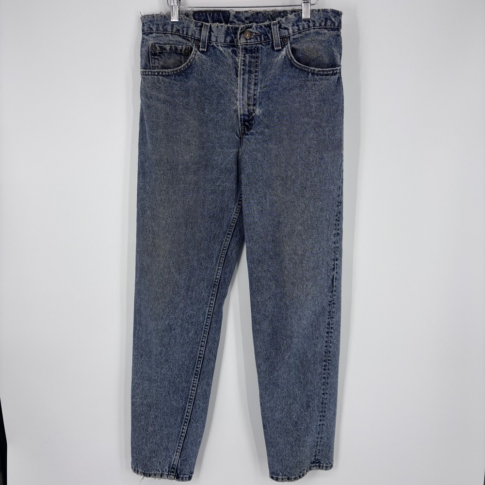 Vtg‎ Levis 550 Jeans Mens 32x30 (Tagged 34x32) Gray Acid Wash USA Thrashed